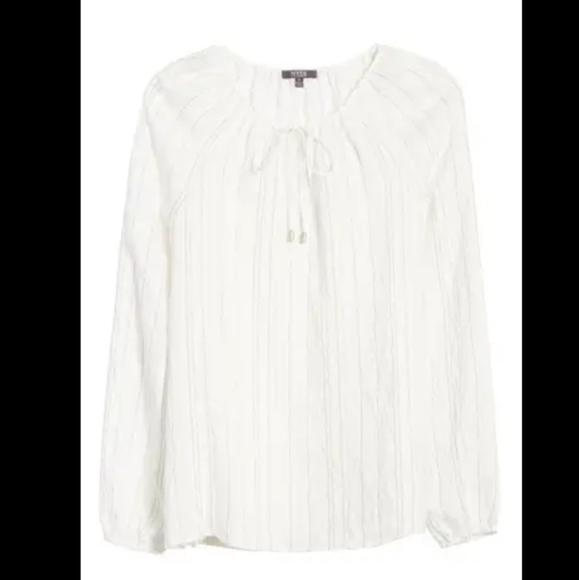 NYDJ Oversized White Layered peasant Popover Women's blouse 0X NWT - Picture 2 of 12